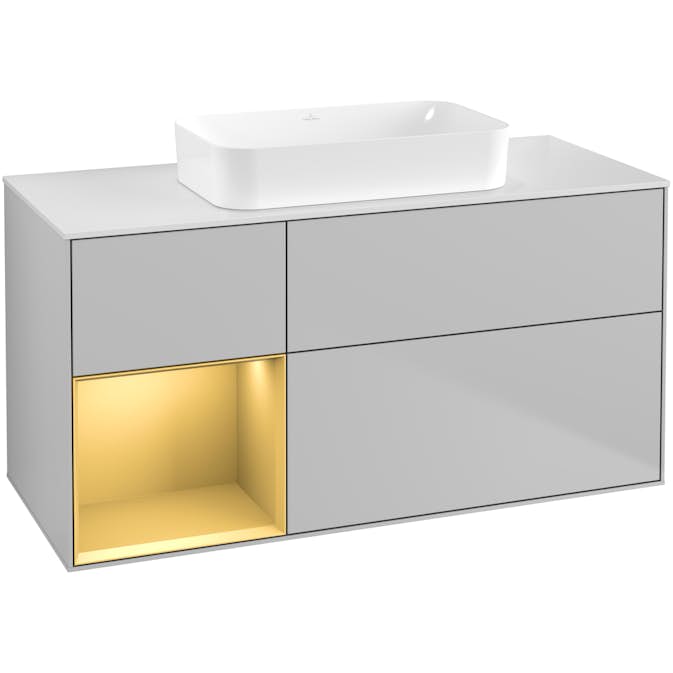 Tvättställsskåp Villeroy & Boch Finion med 3 Lådor Hylla och Bänkskiva för Fristående Tvättställ