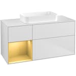 Tvättställsskåp Villeroy & Boch Finion med 3 Lådor Hylla och Bänkskiva för Fristående Tvättställ