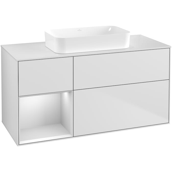 Tvättställsskåp Villeroy & Boch Finion med 3 Lådor Hylla och Bänkskiva för Fristående Tvättställ