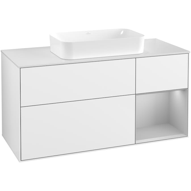 Tvättställsskåp Villeroy & Boch Finion med 3 Lådor Hylla och Bänkskiva för Fristående Tvättställ