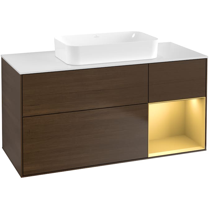 Tvättställsskåp Villeroy & Boch Finion med 3 Lådor Hylla och Bänkskiva för Fristående Tvättställ