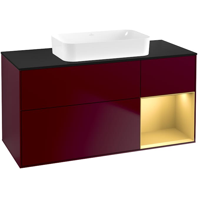 Tvättställsskåp Villeroy & Boch Finion med 3 Lådor Hylla och Bänkskiva för Fristående Tvättställ