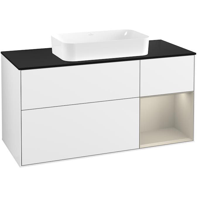 Tvättställsskåp Villeroy & Boch Finion med 3 Lådor Hylla och Bänkskiva för Fristående Tvättställ