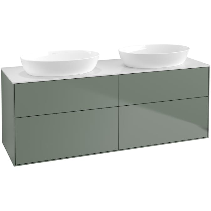 Tvättställsskåp Villeroy & Boch Finion med 4 Lådor och Bänkskiva för Två Fristående Tvättställ från Artis & Collaro