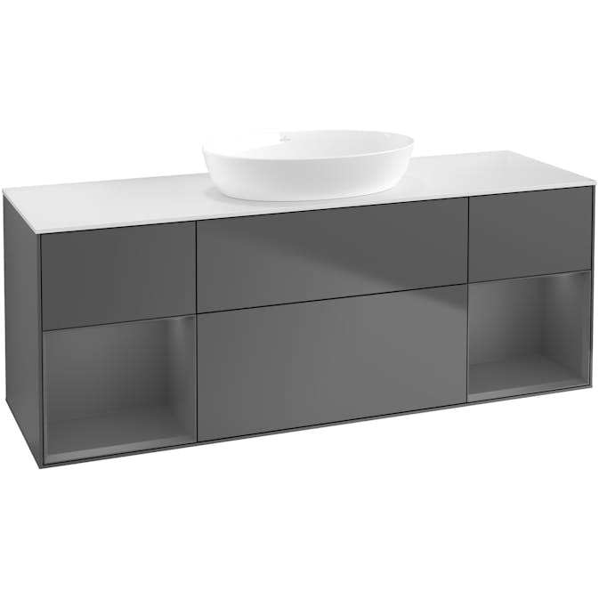 Tvättställsskåp Villeroy & Boch Finion med Två Hyllor och Bänkskiva för Fristående Tvättställ från Artis & Collaro