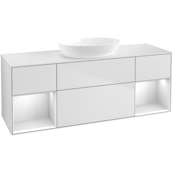 Tvättställsskåp Villeroy & Boch Finion med Två Hyllor och Bänkskiva för Fristående Tvättställ från Artis & Collaro