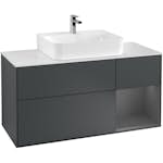 Tvättställsskåp Villeroy & Boch Finion med 3 Lådor Hylla och Bänkskiva för Centrerat Tvättställ