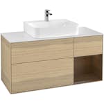 Tvättställsskåp Villeroy & Boch Finion med 3 Lådor Hylla och Bänkskiva för Centrerat Tvättställ