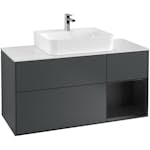 Tvättställsskåp Villeroy & Boch Finion med 3 Lådor Hylla och Bänkskiva för Centrerat Tvättställ