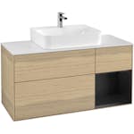 Tvättställsskåp Villeroy & Boch Finion med 3 Lådor Hylla och Bänkskiva för Centrerat Tvättställ