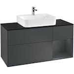 Tvättställsskåp Villeroy & Boch Finion med 3 Lådor Hylla och Bänkskiva för Centrerat Tvättställ