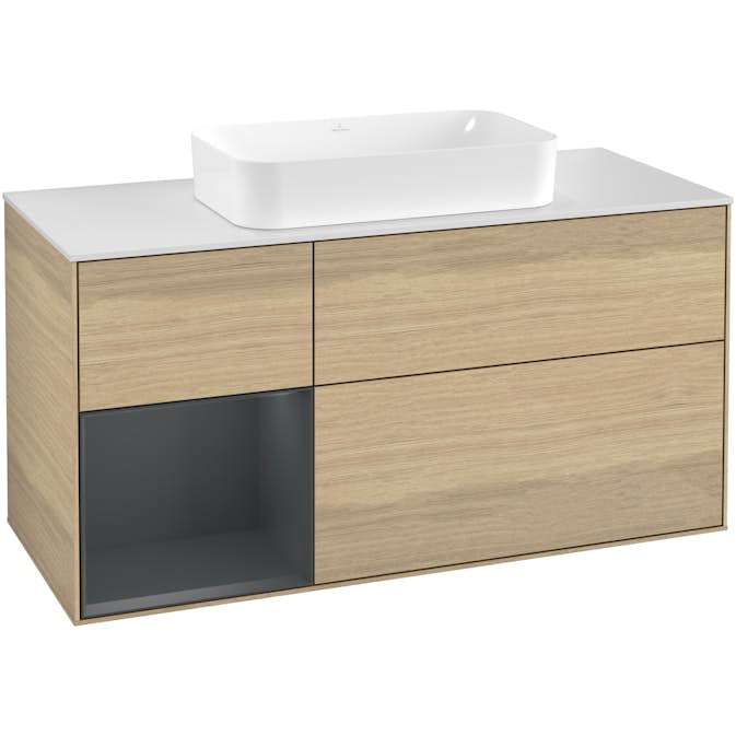 Tvättställsskåp Villeroy & Boch Finion med 3 Lådor Hylla och Bänkskiva för Fristående Tvättställ