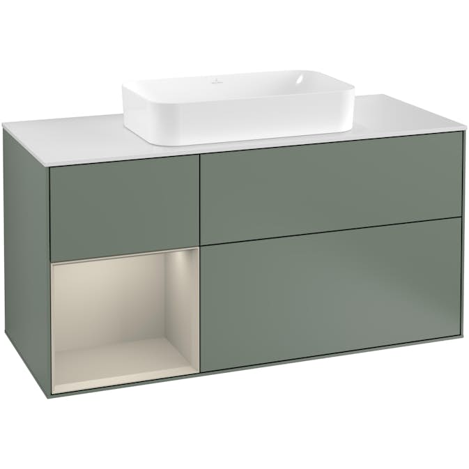 Tvättställsskåp Villeroy & Boch Finion med 3 Lådor Hylla och Bänkskiva för Fristående Tvättställ