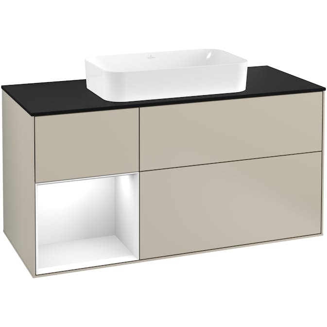 Tvättställsskåp Villeroy & Boch Finion med 3 Lådor Hylla och Bänkskiva för Fristående Tvättställ