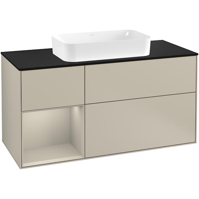 Tvättställsskåp Villeroy & Boch Finion med 3 Lådor Hylla och Bänkskiva för Fristående Tvättställ