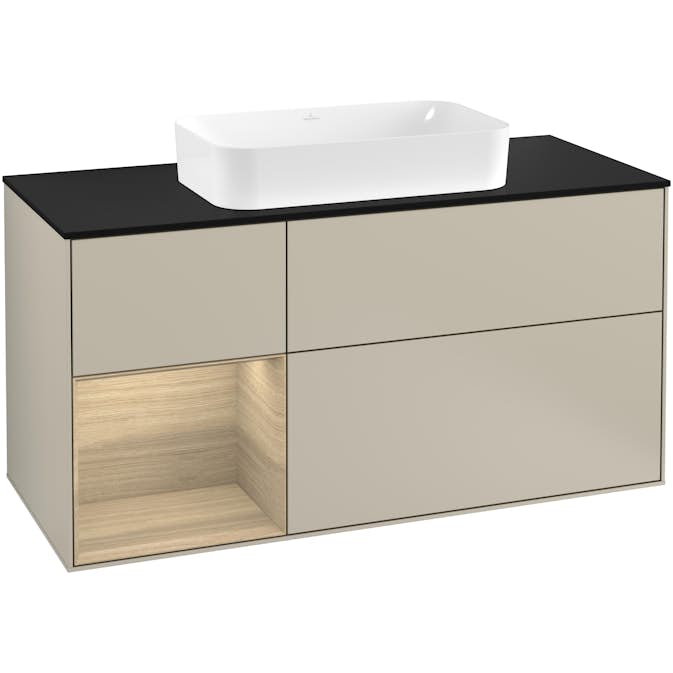 Tvättställsskåp Villeroy & Boch Finion med 3 Lådor Hylla och Bänkskiva för Fristående Tvättställ