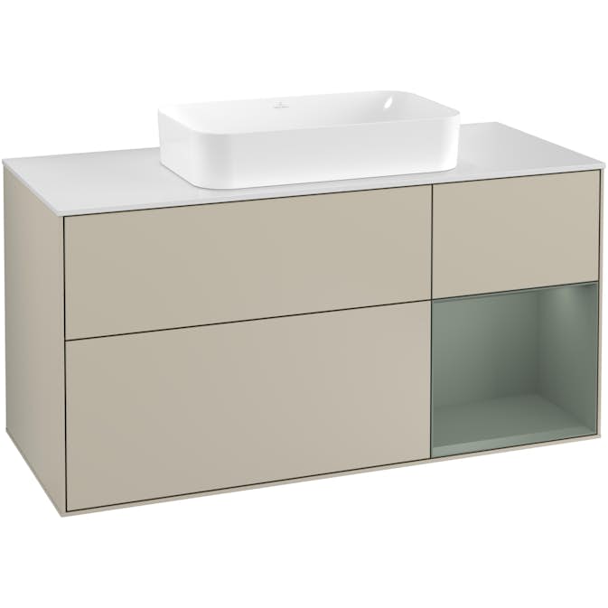 Tvättställsskåp Villeroy & Boch Finion med 3 Lådor Hylla och Bänkskiva för Fristående Tvättställ