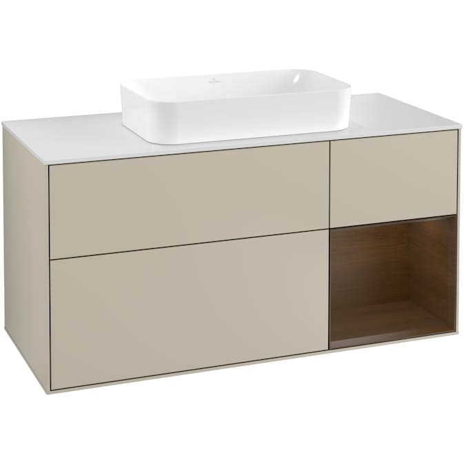 Tvättställsskåp Villeroy & Boch Finion med 3 Lådor Hylla och Bänkskiva för Fristående Tvättställ