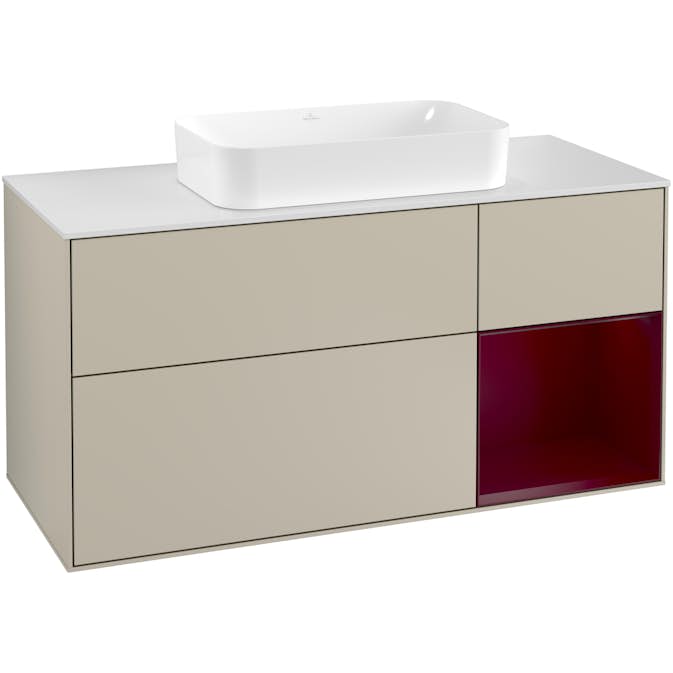 Tvättställsskåp Villeroy & Boch Finion med 3 Lådor Hylla och Bänkskiva för Fristående Tvättställ