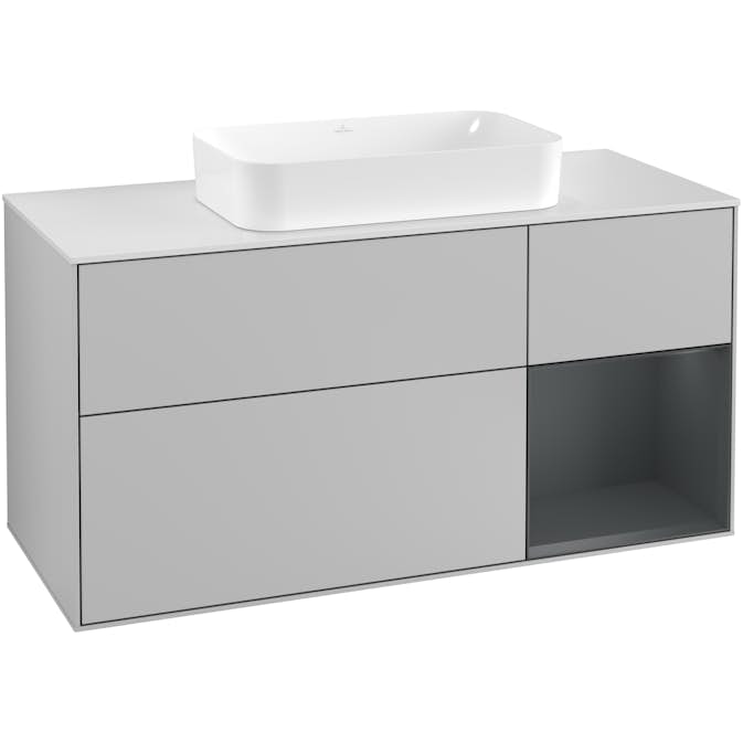 Tvättställsskåp Villeroy & Boch Finion med 3 Lådor Hylla och Bänkskiva för Fristående Tvättställ