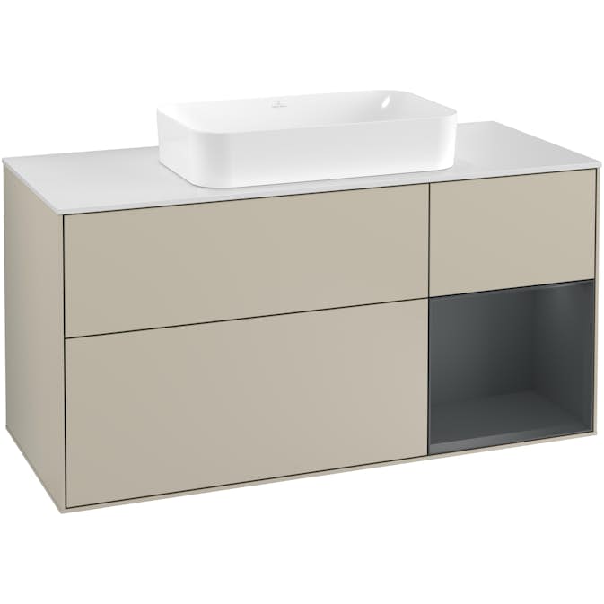 Tvättställsskåp Villeroy & Boch Finion med 3 Lådor Hylla och Bänkskiva för Fristående Tvättställ