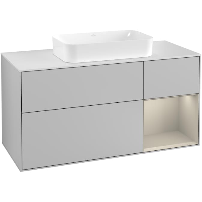 Tvättställsskåp Villeroy & Boch Finion med 3 Lådor Hylla och Bänkskiva för Fristående Tvättställ