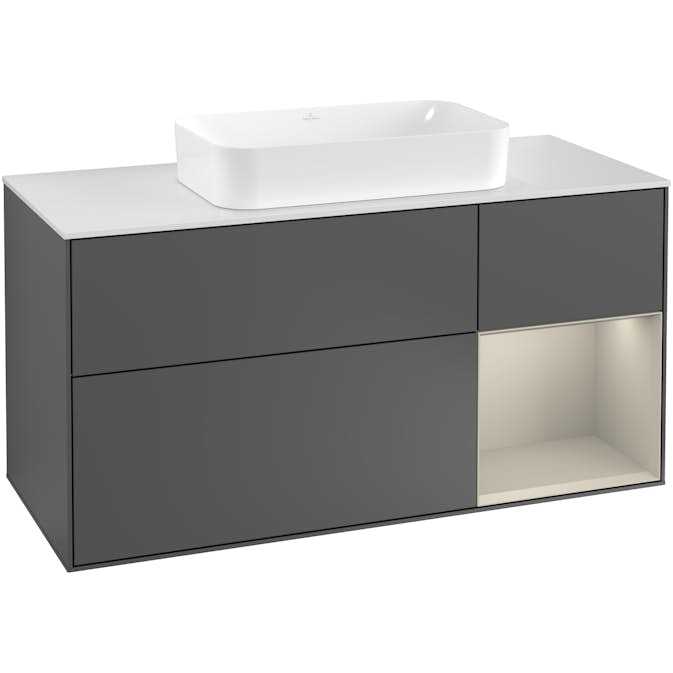 Tvättställsskåp Villeroy & Boch Finion med 3 Lådor Hylla och Bänkskiva för Fristående Tvättställ