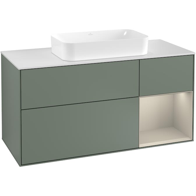 Tvättställsskåp Villeroy & Boch Finion med 3 Lådor Hylla och Bänkskiva för Fristående Tvättställ