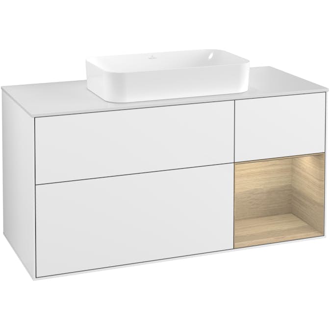 Tvättställsskåp Villeroy & Boch Finion med 3 Lådor Hylla och Bänkskiva för Fristående Tvättställ