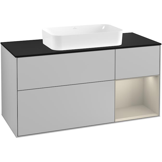Tvättställsskåp Villeroy & Boch Finion med 3 Lådor Hylla och Bänkskiva för Fristående Tvättställ