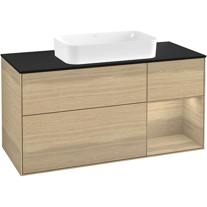 Tvättställsskåp Villeroy & Boch Finion med 3 Lådor Hylla och Bänkskiva för Fristående Tvättställ