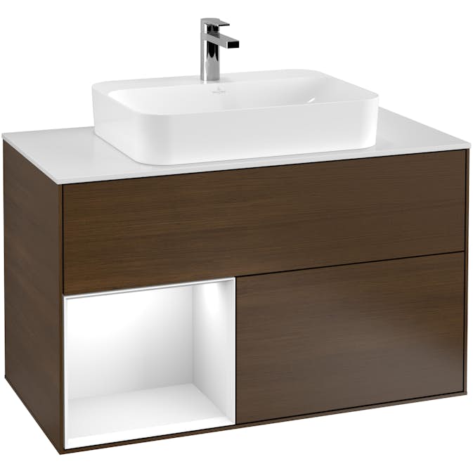 Tvättställsskåp Villeroy & Boch Finion med 2 Lådor Hylla och Bänkskiva för Ytmonterat Tvättställ