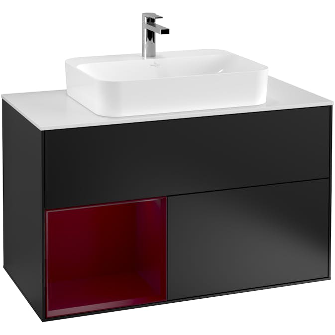 Tvättställsskåp Villeroy & Boch Finion med 2 Lådor Hylla och Bänkskiva för Ytmonterat Tvättställ