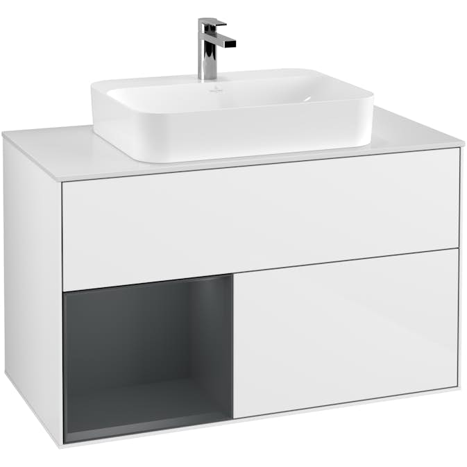 Tvättställsskåp Villeroy & Boch Finion med 2 Lådor Hylla och Bänkskiva för Ytmonterat Tvättställ
