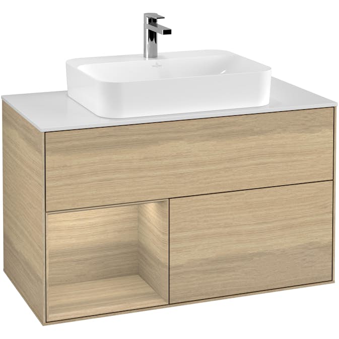 Tvättställsskåp Villeroy & Boch Finion med 2 Lådor Hylla och Bänkskiva för Ytmonterat Tvättställ