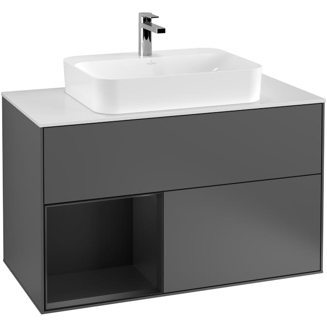 Tvättställsskåp Villeroy & Boch Finion med 2 Lådor Hylla och Bänkskiva för Ytmonterat Tvättställ
