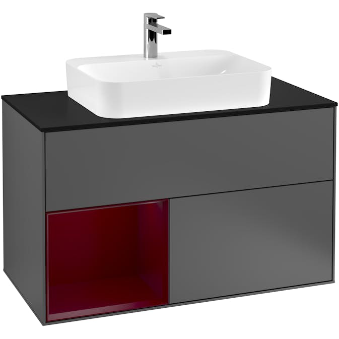 Tvättställsskåp Villeroy & Boch Finion med 2 Lådor Hylla och Bänkskiva för Ytmonterat Tvättställ