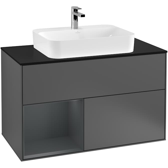 Tvättställsskåp Villeroy & Boch Finion med 2 Lådor Hylla och Bänkskiva för Ytmonterat Tvättställ