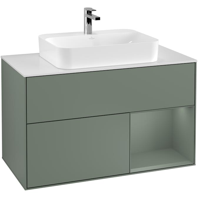 Tvättställsskåp Villeroy & Boch Finion med 2 Lådor Hylla och Bänkskiva för Ytmonterat Tvättställ