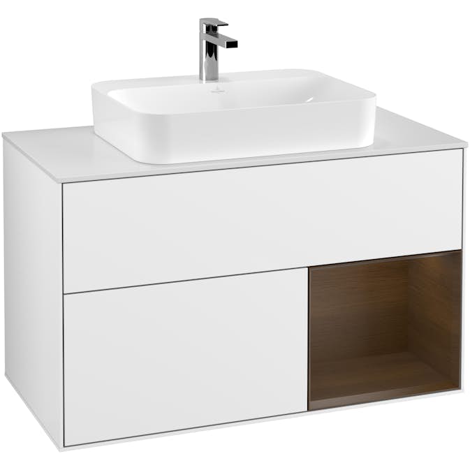 Tvättställsskåp Villeroy & Boch Finion med 2 Lådor Hylla och Bänkskiva för Ytmonterat Tvättställ