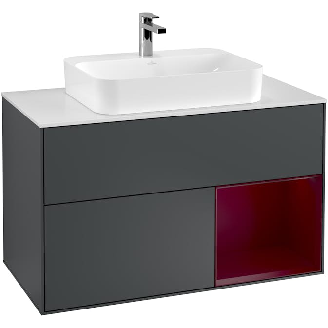 Tvättställsskåp Villeroy & Boch Finion med 2 Lådor Hylla och Bänkskiva för Ytmonterat Tvättställ