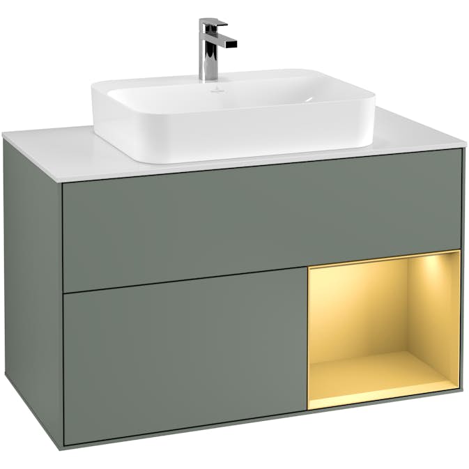Tvättställsskåp Villeroy & Boch Finion med 2 Lådor Hylla och Bänkskiva för Ytmonterat Tvättställ