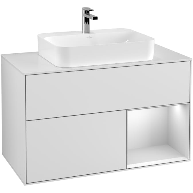 Tvättställsskåp Villeroy & Boch Finion med 2 Lådor Hylla och Bänkskiva för Ytmonterat Tvättställ