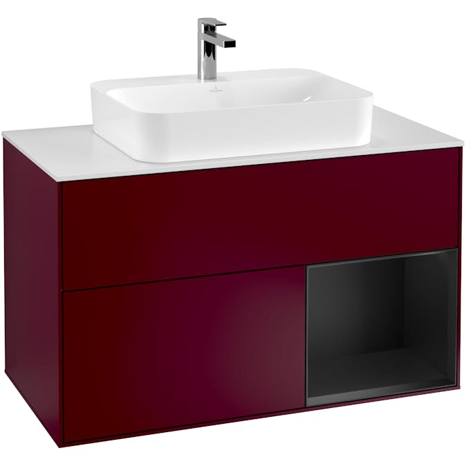 Tvättställsskåp Villeroy & Boch Finion med 2 Lådor Hylla och Bänkskiva för Ytmonterat Tvättställ