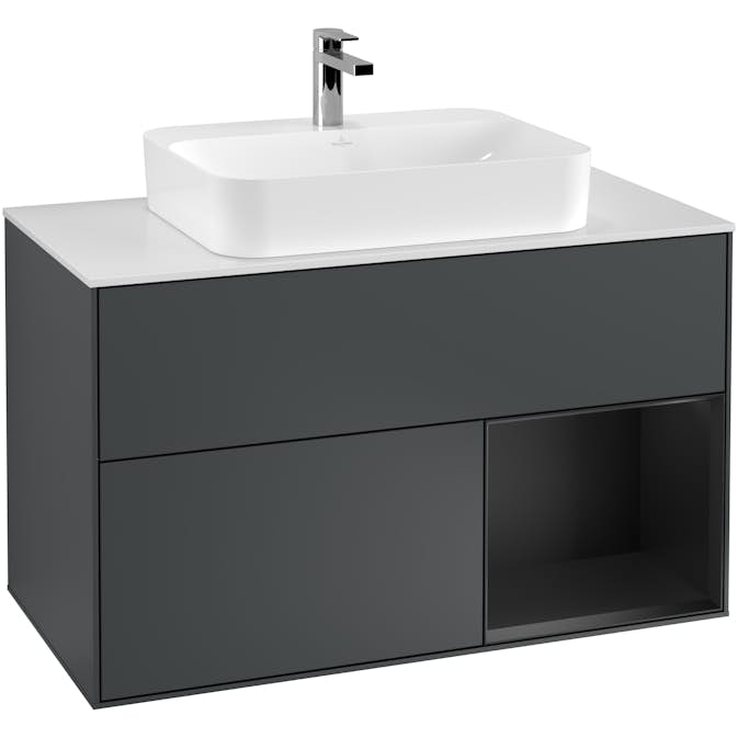 Tvättställsskåp Villeroy & Boch Finion med 2 Lådor Hylla och Bänkskiva för Ytmonterat Tvättställ