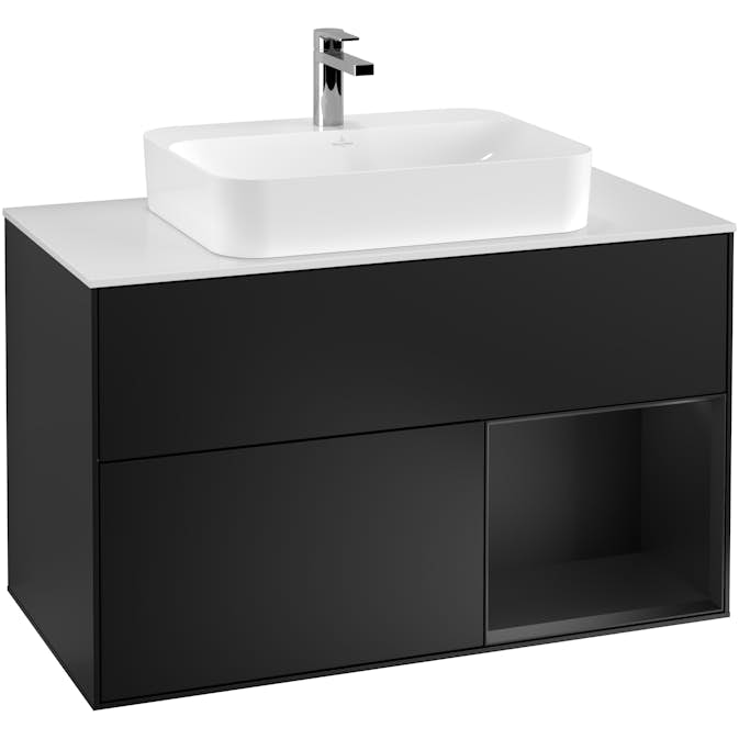 Tvättställsskåp Villeroy & Boch Finion med 2 Lådor Hylla och Bänkskiva för Ytmonterat Tvättställ