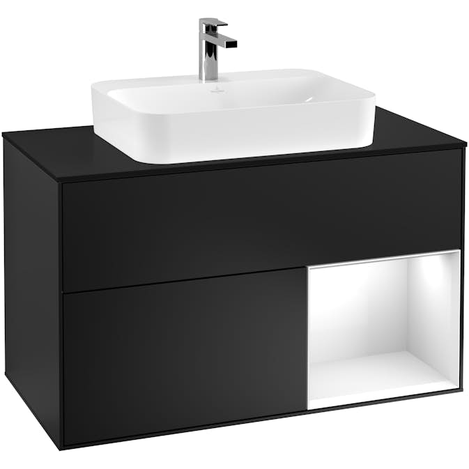 Tvättställsskåp Villeroy & Boch Finion med 2 Lådor Hylla och Bänkskiva för Ytmonterat Tvättställ