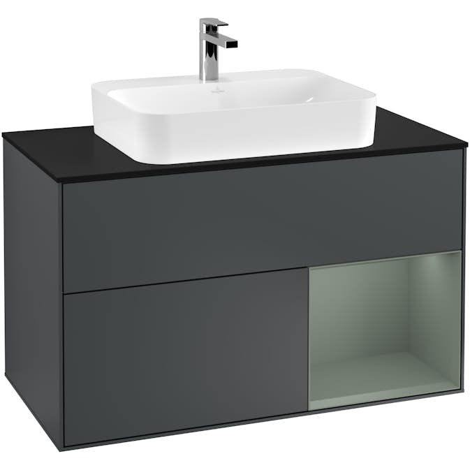 Tvättställsskåp Villeroy & Boch Finion med 2 Lådor Hylla och Bänkskiva för Ytmonterat Tvättställ