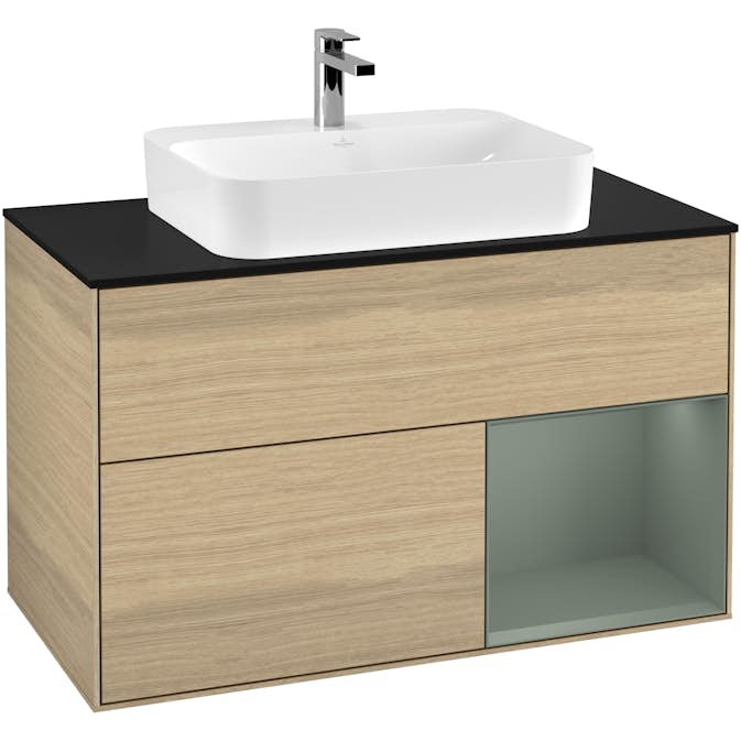 Tvättställsskåp Villeroy & Boch Finion med 2 Lådor Hylla och Bänkskiva för Ytmonterat Tvättställ