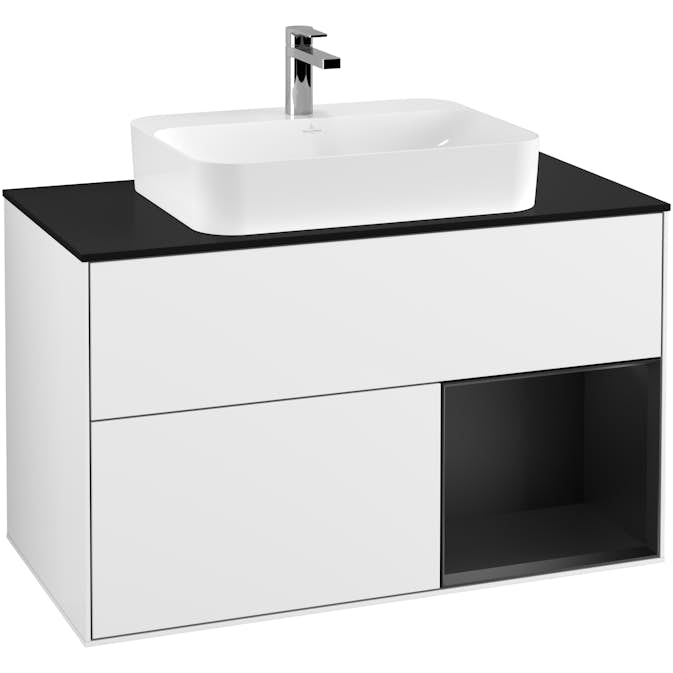 Tvättställsskåp Villeroy & Boch Finion med 2 Lådor Hylla och Bänkskiva för Ytmonterat Tvättställ
